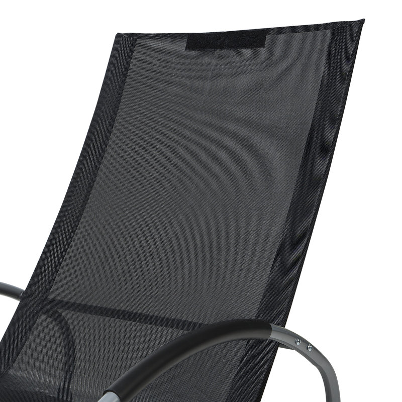 Catumba 107cm Long Single Chaise, Black
