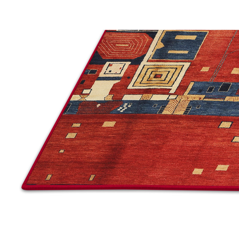 Tapis rouge / bleu, Rectangle 7 pi x 10 pi