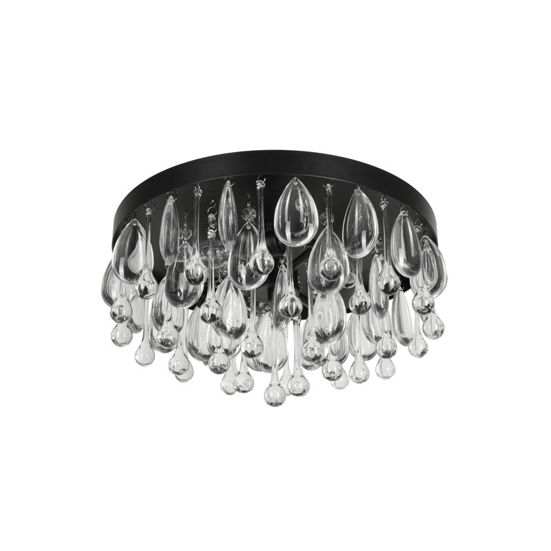Cascade 3-Light Flush Mount - Black, Matte Black