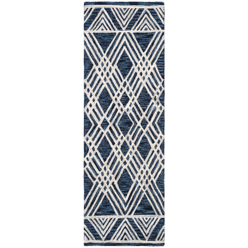 Vedika Hand Tufted Wool Geometric Rug, Runner 2'3" x 7'