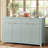 Modern 55.1'' Sideboard Buffet Cabinet With 2 Drawers & 4 Doors, Adjustable Shelves, Wave-Pattern Design, Aluminum Handles, Painted MDF, Scandinavian Storage For Dining Room, Living Room-1670806389