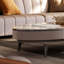 Table basse ovale en bois gris et bois manufacturé-1087132226