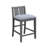 3-Piece Grey Finish Small Space Counter Height Dining Table with Shelves and 2 Chairs