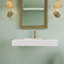          Lavabo vasque de salle de bain mural en surface 35 po en blanc mat