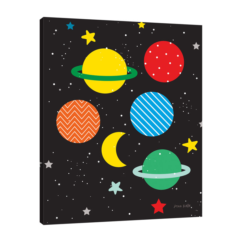 "Outer Space", toile tendue par Ann Kelle, H 25 po x l 20 po x P 1,5 po
