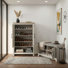 Limestone Entryway Shoe Bench And 3Ft Storage Cabinet Set