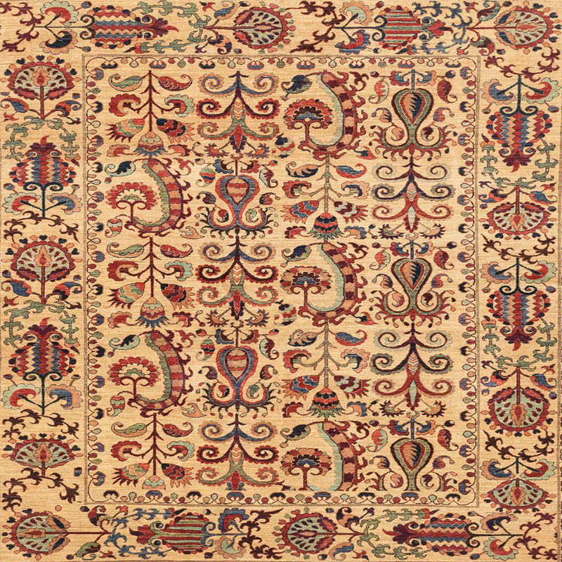 Abstract Indoor Rug, Square 3'