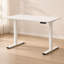 Bureau électrique à hauteur réglable pour enfants, structure blanche, acier robuste, pour bureau de chambre à coucher