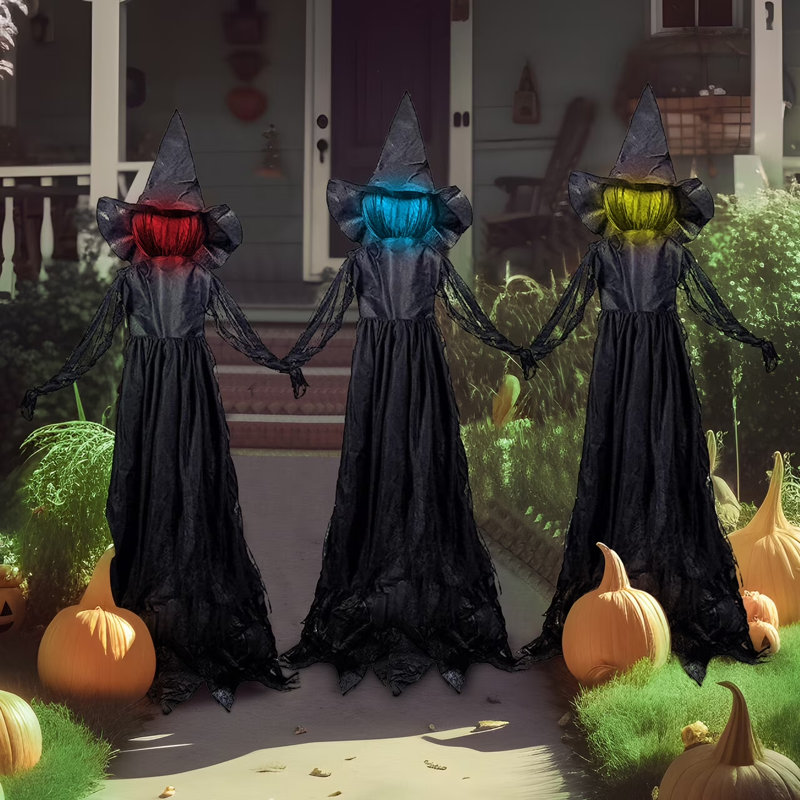 Ensemble de 3 décorations de sorcières lumineuses de 48 po