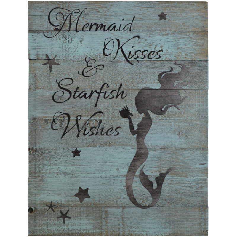 Décoration murale sirène bisous et étoile de mer