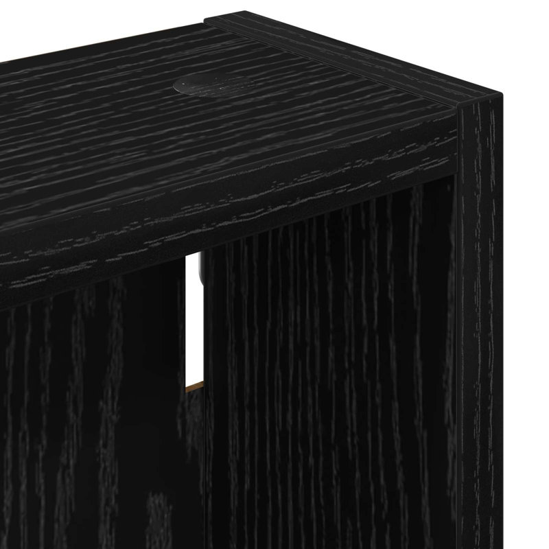 Wall Mounted Required Bathroom Cabinet, Black Oak, 50cm H x 20cm W x 10cm D