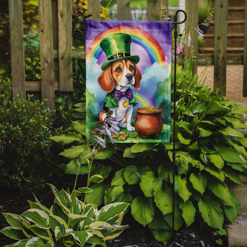 Vibrant St Patrick's Day Beagle Garden Flag in Polyester