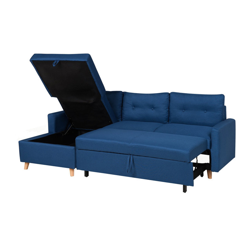 Dijon 3 Seater Sofa Bed, Left orientated, Blue