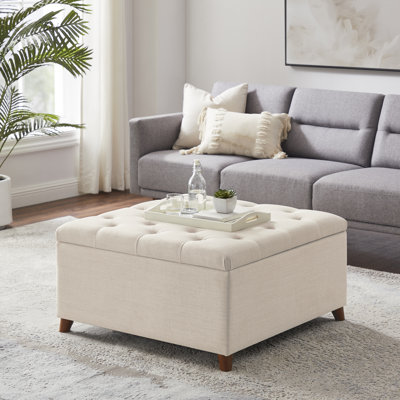 Gotelind Natural Square Storage Ottoman