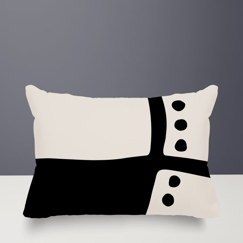 Coussin lombaire réversible intérieur / extérieur Sofi Minimalist, H 14 po x l 20 po, Crème, crème