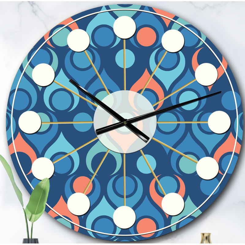 Horloge murale rétro Mid-Century, Surdimensionné