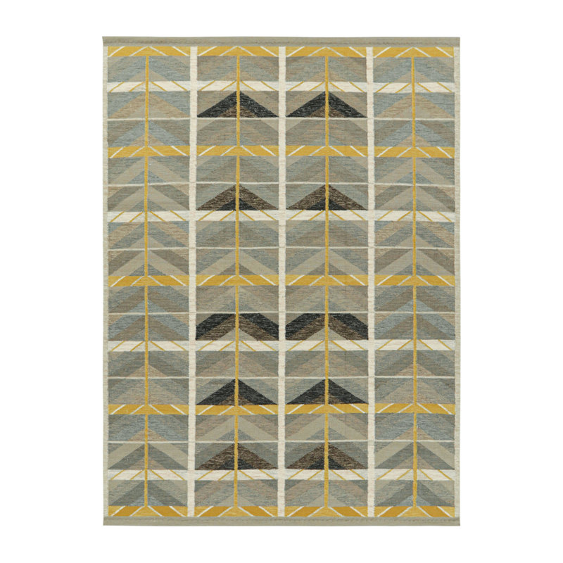 Scandinavian Wool Geometric Area Rug, Rectangle 12' x 15'