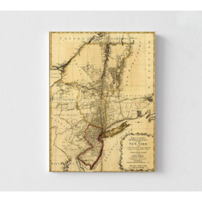 Affiche de l'histoire américaine, New York et New Jersey lors de la révolution de 1778, reproduction antique de New York, affiche historique de la guerre américaine, cadeau