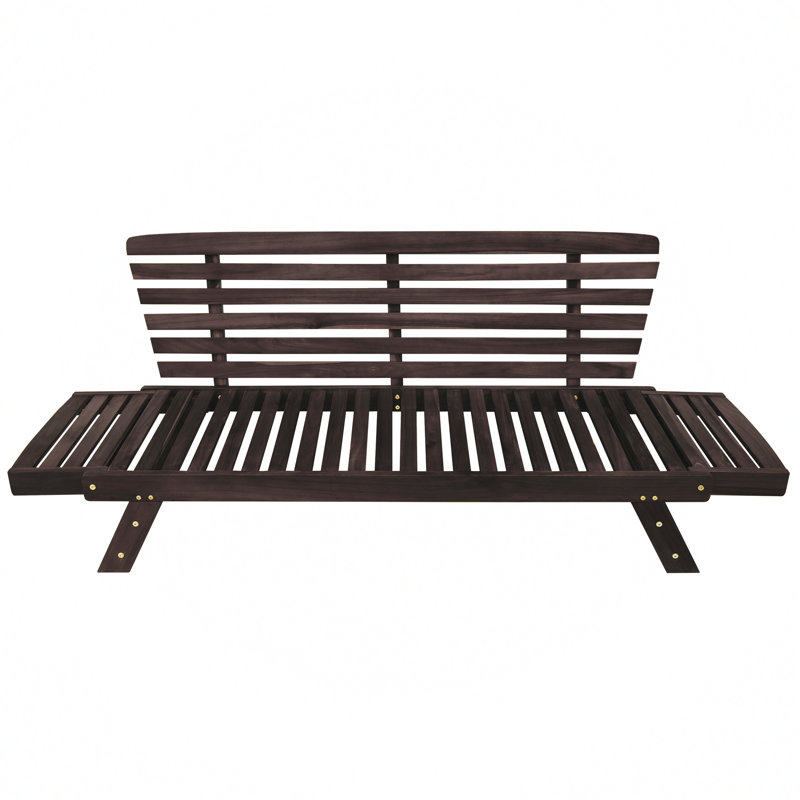Outdoor Acacia Wood Chaise Lounge , Cushion Included, Beige