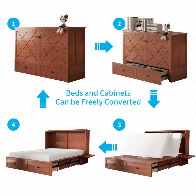 Matelas de rangement escamotable Murphy, Cerisier