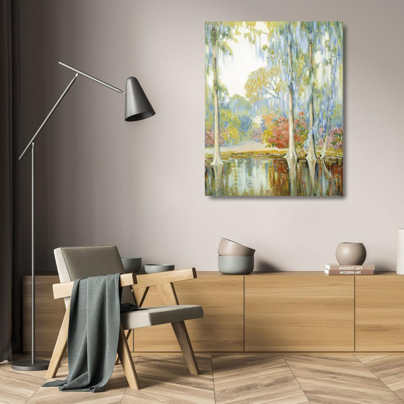 «Magnolia Gardens» par Alfred Hutty - Art mural sur toile tendue avec châssis, H 24 po x l 17 po