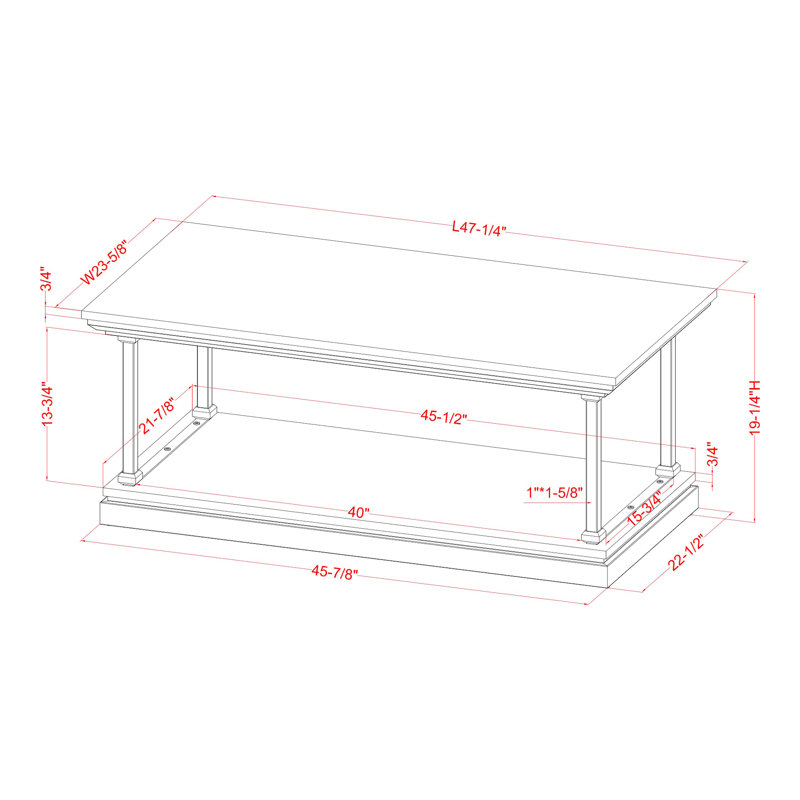 Kiven Single Coffee Table, Antique Blue
