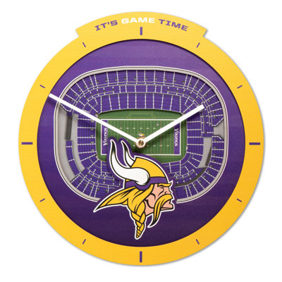  NFL Minnesota Vikings Stadiumview 3D Wall Clock
