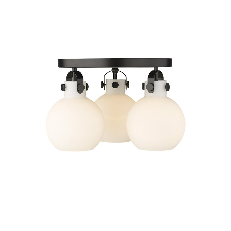 Slocomb Glass Semi Flush Mount, Matte White, Matte Black