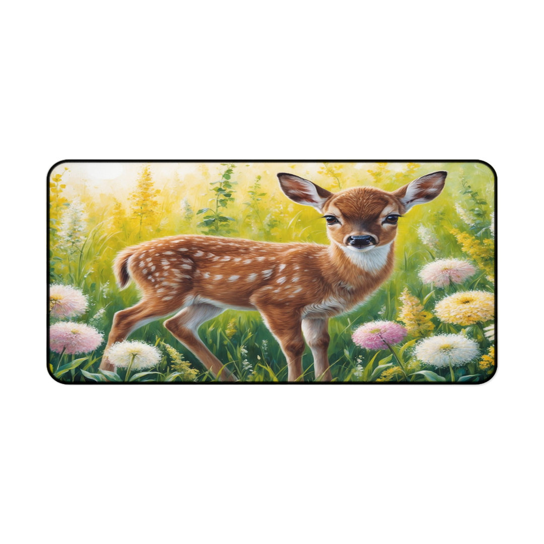 Fawn Meadow Flower Desk Mat