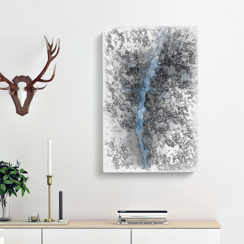 Walking Through the Forest - Wrapped Canvas Drawing - Wrapped Canvas, 45cm H x 30cm W x 4cm D
