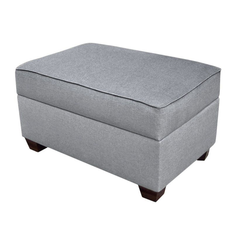 Repose-pieds rangement en tissu Anke, Gris clair