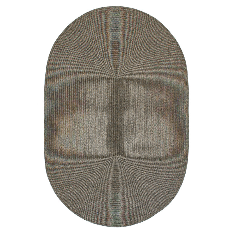 Tapis tressé intérieur / extérieur gris / brun Doherty, Ovale 8 pi x 10 pi