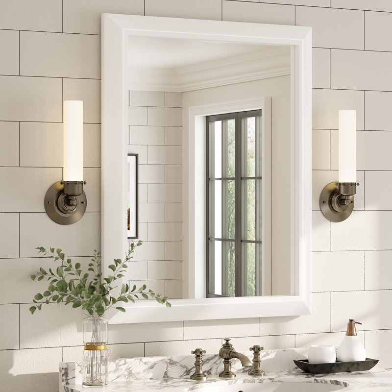 Miroir mural Amara, Blanc mat, 36 po x 28 po