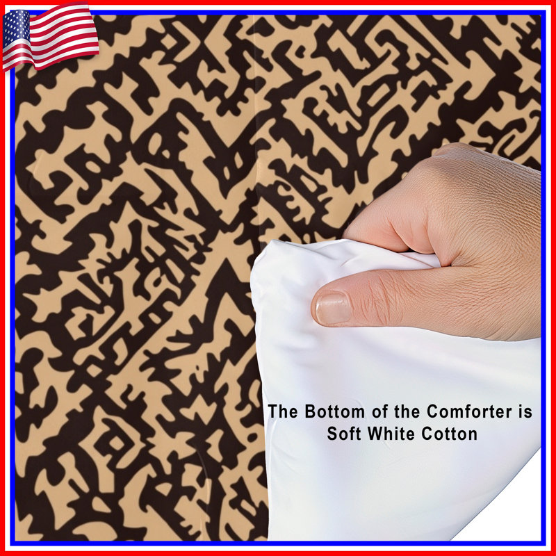 Intricate Brown Beige Pattern Comforter, King