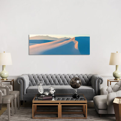 White Gypsum Sand Dunes In Desert And Under Clear Sky, White Sands National Monument, New Mexico, USA by Panoramic Images - Wrapped Canvas Panoramic Print