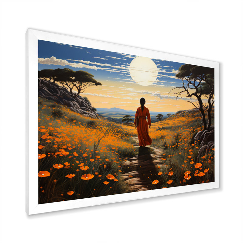 Madell Asian Art Monks Journey, reproduction d'art sur toile, H 12 po x l 20 po x P 1 po, Cadre photo blanc