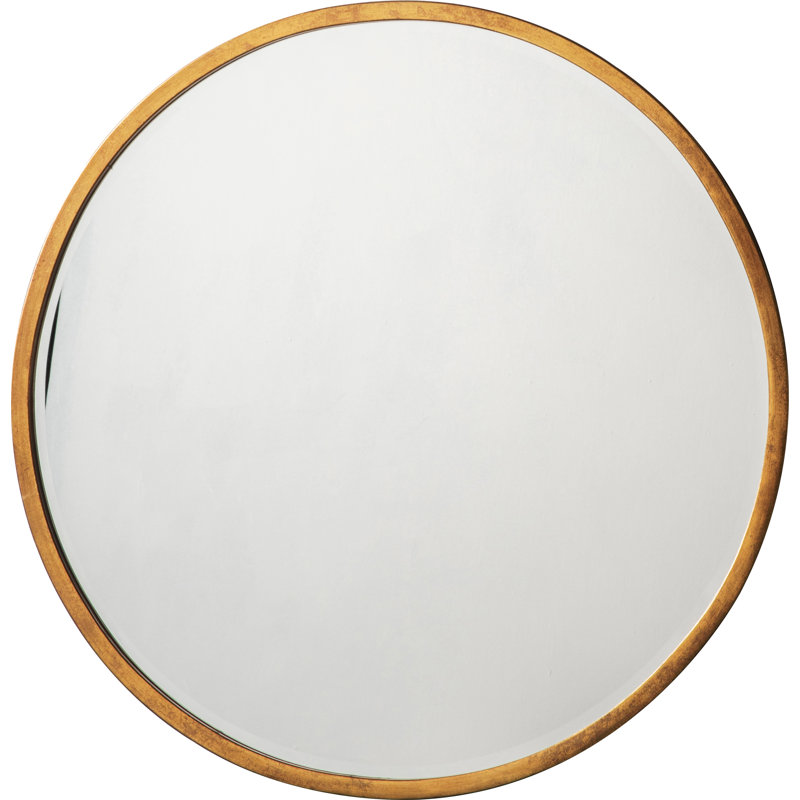 Thora Metal Round Wall Mirror, Higgins Round Mirror Black, 80cm H x 80cm W