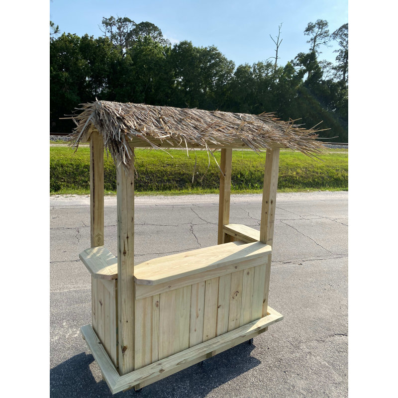 Support de bar Tiki en bois 6x3 avec comptoir extérieur