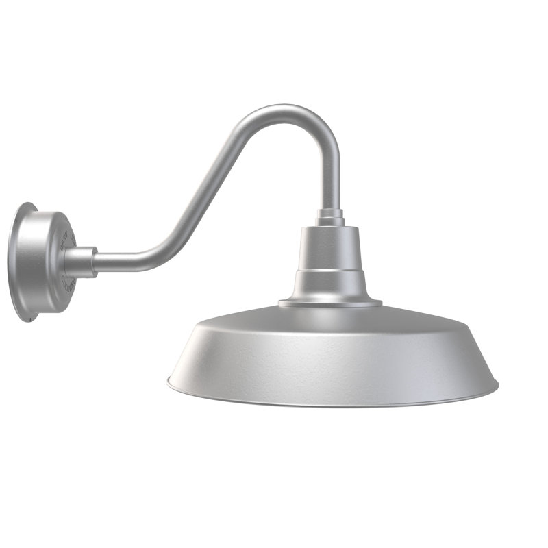 Wall Light, Galvanized Silver, 15" H x 18" W x 25.25" D