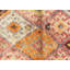 Tapis unique en laine noué à la main de style années 1960 de 3 pi 9 po x 5 pi 7 po en orange / noir / rouge / beige