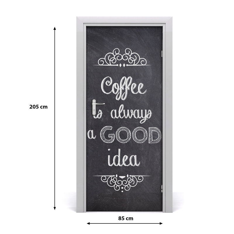 Coffee Collage Door Decal, 80.7" H x 33.4" W