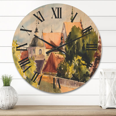 Vue de la vieille horloge murale en bois