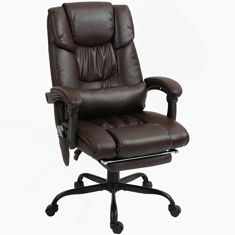 Fauteuil de bureau de luxe avec fonction de massage, inclinable et repose-pieds - Confort ultime pour la maison et le bureau