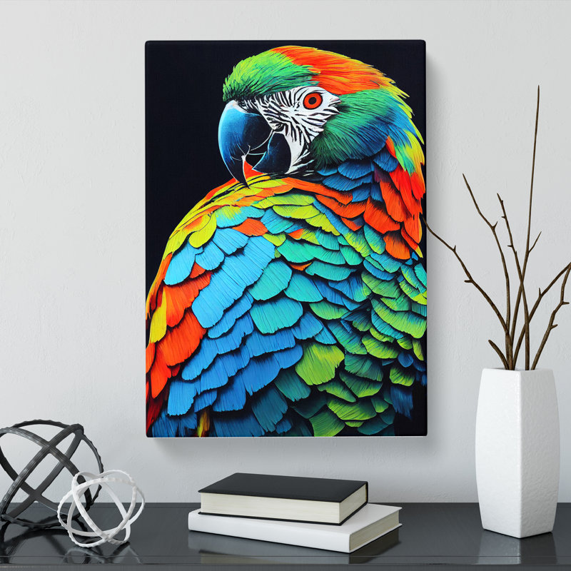 CAN-V0523-1756X Parrot Portrait Vol.1 - Wrapped Canvas Print, 50cm H x 35cm W