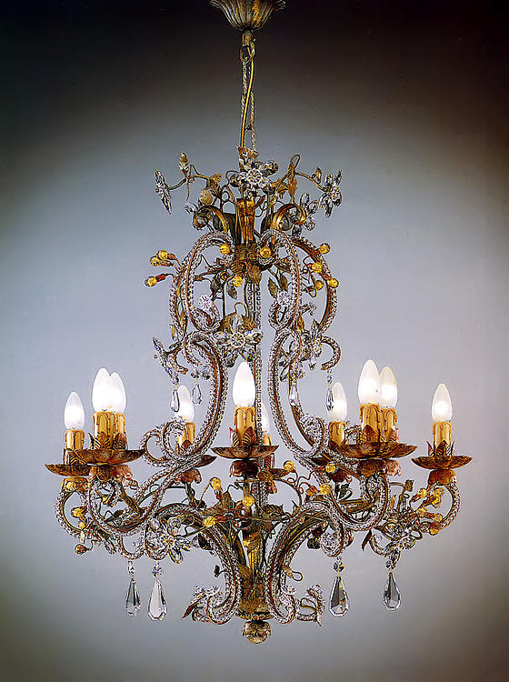 10 - Light Candle Style Empire Chandelier, Swarovski