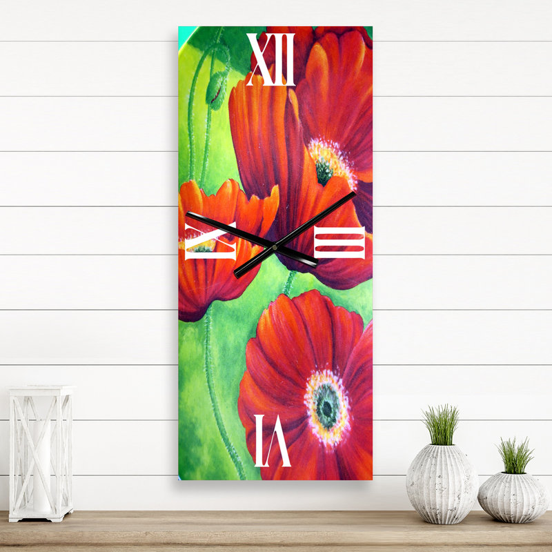 Horloge murale Blossoming Poppies VII, Petit