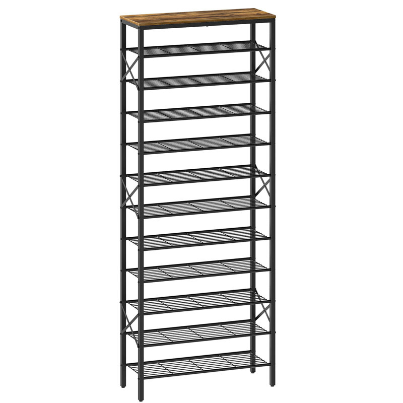 Étagère à chaussures à 12 niveaux, convenant à un vestibule et à un placard, filet en métal pour la durabilité et l'esthétique