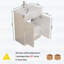 Meuble-lavabo de 24 po avec lavabo, conception sans poignée, lavabo en céramique à bords épais, charnières à fermeture en douceur, assemblage facile, finition blanc brillant