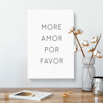 More Amor Por Favor - Wrapped Canvas