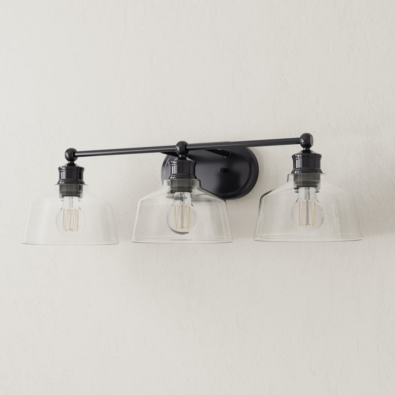 Éclairage pour salle de bain 3 lumières à intensité variable Alar, Noir mat